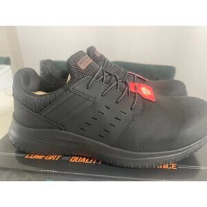 Skechers Delson3.0 Beloth Men’s 9.5 WIDE Black Work Shoes Foam SlipResistant EH